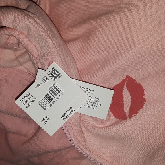 AE x Mean Girls Oversized Zip-Up Pink Hoodie sz M On Wednesdays We Wear Pink NWT - Picture 7 of 9